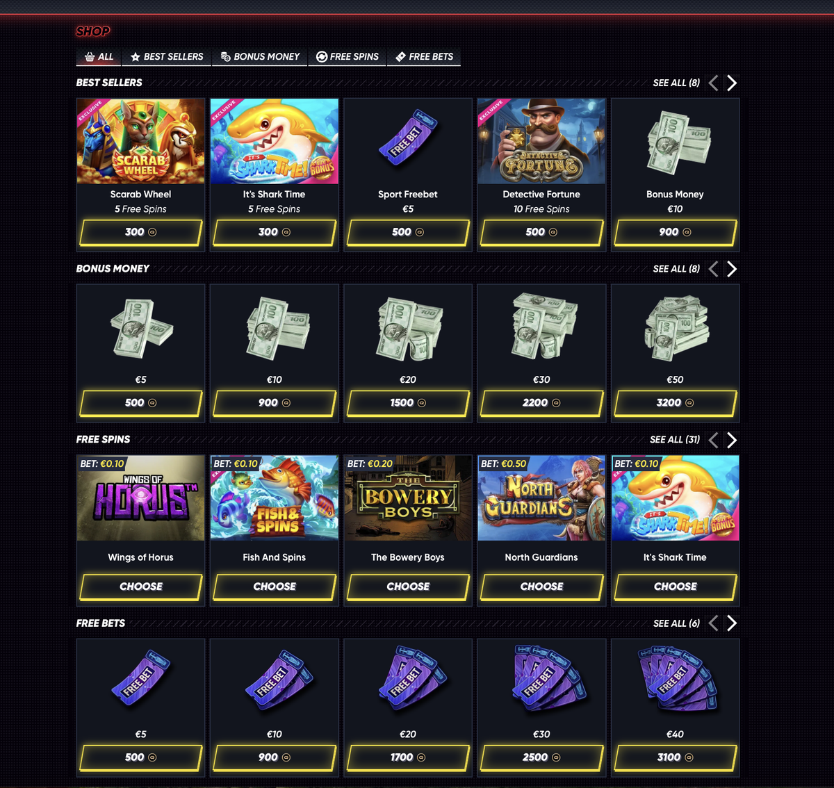 QuickWin Bonus und Promotionen Übersicht